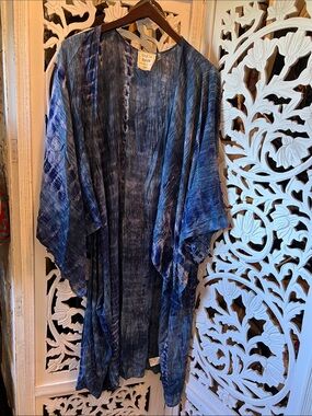 Style Rack Blue Tie-Dye Kimono Jacket